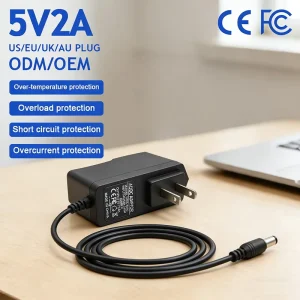 Chinese Manufacturer US Plug 5V2A Power Adapter 5V2000mA 10W AC DC Switching Power Supply for Routers Cameras