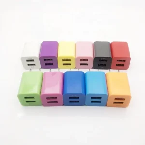 Colorful 5V 1A USB Wall Charger Dual Port USB Power Adapter Mini Travel Charger