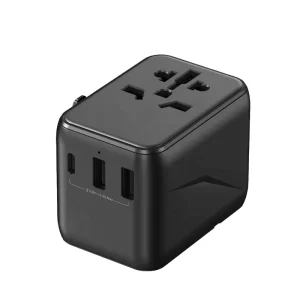 Compact All in One Universal Travel Adapter with Dual USB Ports Worldwide International Power Plug Converter for US EU UK AU