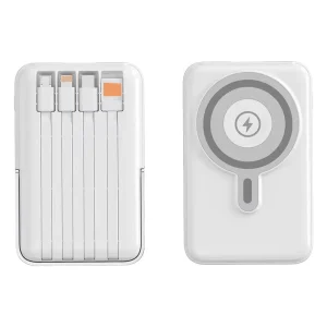 Compact Magnetic 3 in 1 Stand Power Bank Fast Charging Portable Power Source Mini Digital Multifunctional Built-in Cable Device