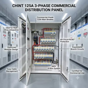 Complete Set Distribution Cabinet 125A 3 Phase Four Wire Power Distribution Box Electrical Panel Board