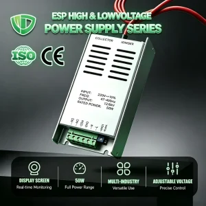 Control Adjustable Ac to Dc 12 Volt 50v 24v 48v 200 Amp Backup Industrial Power Supply for Esp Electrostatic Oil Fume Filter
