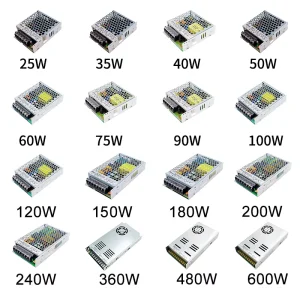 Custom AC DC 90 264V Input 25 720W Enclosed SMPS Compact Switching Power Supply Single Output or Dual Output 5V 12V 24V 36V 48V