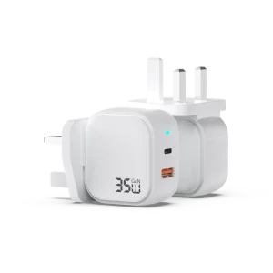 Custom Design PD 35W UK Plug GaN Wall Charger USB-C Power Adapter
