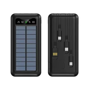 Custom Logo 10000mAh Solar Li-Polymer Power Bank with 10W Fast Charging and Dual USB Ports