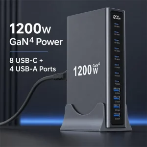 Custom Logo 1200W Desktop Charging Hub 8C4A Multi-Port Power Station OEM Service for Laptop for Tablets for iPhone for Samsung