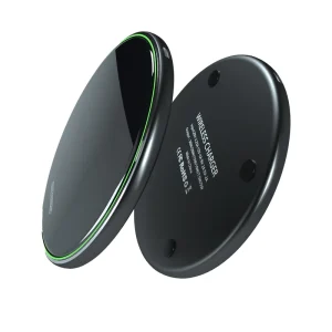 Custom Logo 15W Portable Desktop Wireless Charger for Smart Mobile Phones Universal Type C Phone Charger in Acrylic Metallic
