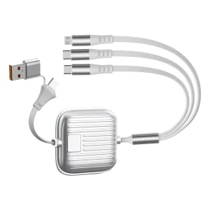 Custom Logo 6A 100W Retractable 3 in 1 Data Cable 5 in 1 USB iPhone Type C Mobile Phone Cable Printer for Computer Mobile Devices