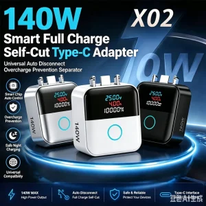 Custom Logo Type-C 140W Charger Separator Power-Off Adapter with Automatic Pop-Up Charging