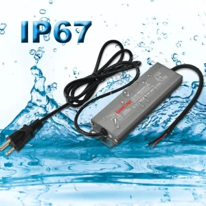 Custom Plug & Logo Waterproof LED Power Supply 110-220V to 12/24V DC Converter/Driver