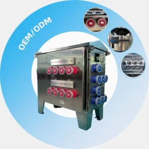 Custom Stainless Steel IP54 Outdoor LV Switchgear Cabinet 16 Sockets Hybrid Lock 380V 220V Dock Industrial Power