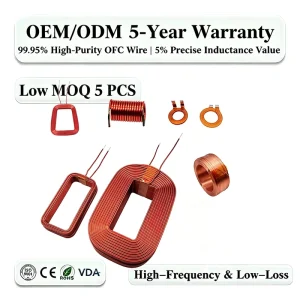 Custom Variable SMD Induction Coil Copper Air Core Inductor with High Q Factor for High Power Applications
