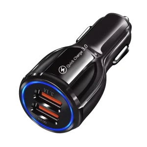Customized Professional QC3.0 Dual USB Car Charger 30W Mobile Universal Fast Charging Feature
