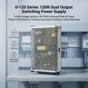 D-120A D-120B 120W Dual Output Power Supply Unit 5V 12V 24V AC-to-DC Switching Power Source for LED Screen