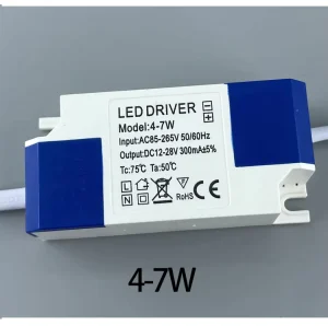 DC 12-80V LED Driver Power Supply for Spotlight Ceiling Light Downlight 4-7W Constant Current