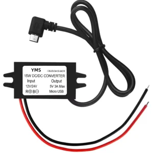 DC 12V 24V 5V Micro USB Right Angle Step Converter 3A 15W Buck Module Power Adapter Waterproof Off-Board DC DC Converters