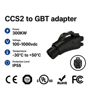 DC 300A EV Adapter CCS2 CHAdeMO CCS1 to GBT Connector with IP55 Protection for Chinese Cars