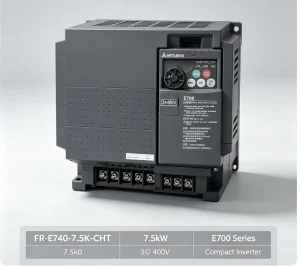 DC-AC 7.5 kW VFD FR-E740-7.5K-CHT 3 380 V Sensorless Vector Control Inverter for Fan, Pump, Conveyor, Compressor, and HVAC, CE