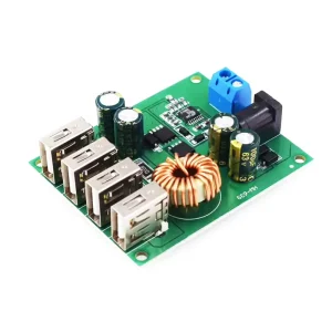 DC DC 7V-60V to 5V 5A 4 Four USB Output Buck Converter Board Step Down Power Supply Module Car Charger High Speed
