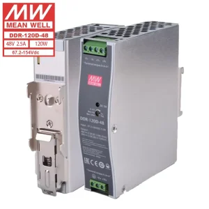 DC DC Single Industrial LED Electro-mechanical MeanWell DDR-120D-48 120W 48V 2.5A DIN Rail Power Supply 91.5%