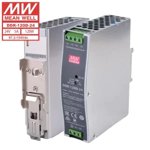 DC DC Single Industry Electro-mechanical Mean Well DDR-120D-24 120W 24V 5A DIN Rail Power Supply