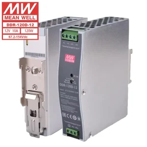 DC-DC Single Output Industrial Meanwell DDR-120D-12 120W 12V 8.3A DIN Rail Power Supply