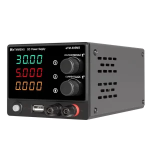 DC Power Supply 220V Input Variable 30V 5A Adjustable Regulated Lab Bench Model 305MS 4 Digit LED Display 18W USB Fast
