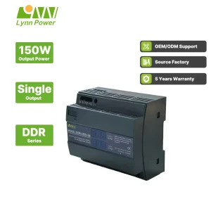 DDR 150 24V Ultra-Slim Step-Shaped DIN Rail AC-DC Single Output Power Supply 150W 24V 6.2A 88% Efficiency for Industrial Use