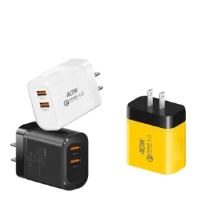 DENIXI 40W Fast Charger Plug C3.0 for Mobile Phone Laptop Computer Travel 12W Charger Adapter EU UK US Compatible