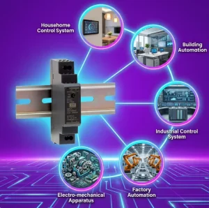 DIN RAIL Power Supply Mean Well HDR-15-15 Ultra Slim Single Output AC DC 15V 1A 15W DIN Rail Mounted