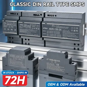 DIN Rail Power Supply Manufacturer HDR 15W 30W 60W 100W 150W with 24V 12V Output for Industrial Use