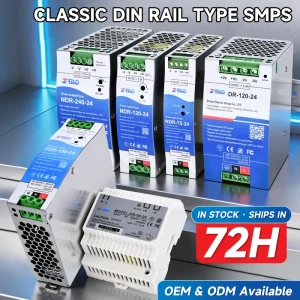 DIN Rail Switching Power Supply 5V 12V 15V 24V 48V 60W 75W 120W 150W 240W 100-240VAC for Automation Equipment