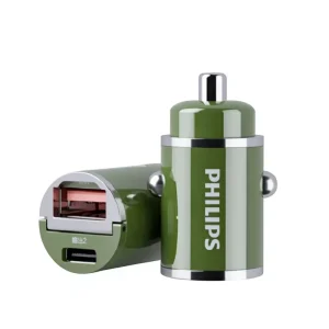 DLP4006B Miniature Car Charger PD 20W Fast-Charging USB-C/USB-A Portable Cigarette Lighter Adapter