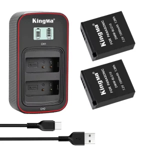 DMW-BLG10 Battery and Dual USB 20W Charger Set for Lumix GX85 GX7 GF6 Cameras