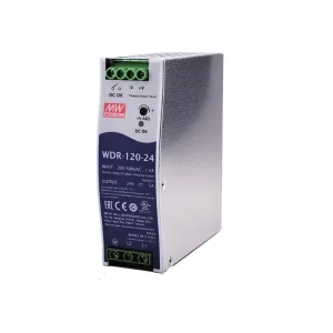DR-120-24 120W 24Volt 5A DIN Rail Mount Power Supply 180-550VAC 380V Industrial Control SMPS