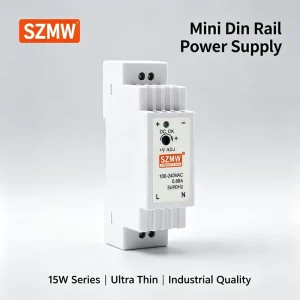 DR-15W-24V Low-Ripple DIN Rail Power Supply with Anti-Interference for PLC Mini Sensor Control Box and Automation Equipment CE RoHS