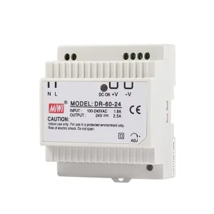 DR-60-24 60W 24V DIN Rail AC/DC Single Output Industry Use Switching Power Supply