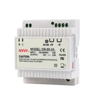 DR 60W Switching Power Supply DR Series AC to DC 60W 24V SMPS DIN Rail