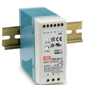 DRA 60 12 Mean Well Brand 3 Year Warranty Single Output 60W 12V UPS Function Din Rail Switching Power Supply 60w
