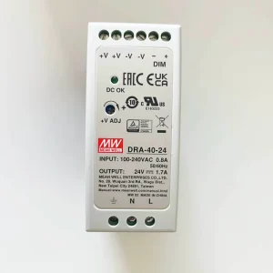 DRA 60 24 Mean Well Brand 110v 220v AC DC Single Output 60W 24V 92% Efficiency 2 Year Warranty Switching Power Supply Din Rail