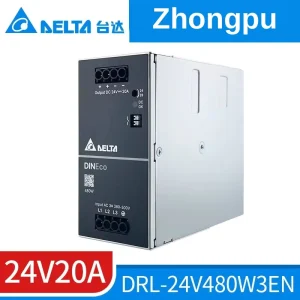 DRL-24V480W3EN Delta Rail-Mount Industrial Switching Power Supply 24V 20A 480W DC Output China Genuine Original