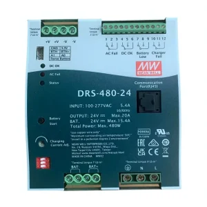 DRS-480-24 MW DIN Rail Power Supply 24V 480W AC-DC 20A with Parallel Function