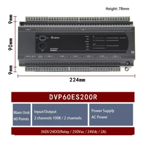 DVP60ES200R&DVP60ES200T Transistor Output PLC 60 I/O ES2 Series Programmable Controller for Packaging Automation