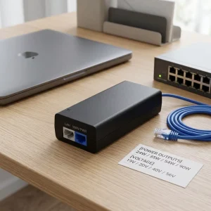 Desktop AC DC Switching Poe Power Adapter 24W 35W 54W 90W 19V 48V 56V 0.5A 1A Gigabit 10/100/1000Mbps Poe Injector Power Supply