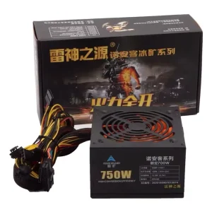 Desktop Computer Power Supply Rated 600W Silent Dual CPU Stable PC Host Power Supply 24 Pin Interface