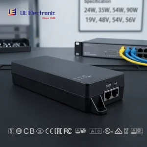 Desktop Ethernet Poe Injector 0.5A 1A 19V 48V 54V 56V 35W 54W 90W 100/1000Mbps Switching Poe Power Supply Adapter for IP Cameras