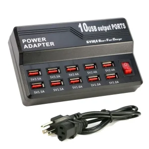 Desktop Fast Charger 10 Ports US EU UK Plug Wall Socket Dock Extension Power Adapter Multi USB HUB Charger for Cell Phone Tablet