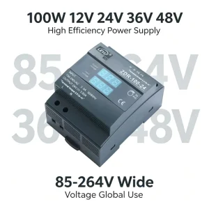 Din Rail Switching Power Supply 100W 24V 12V 48V Industrial AC to DC Converter with 85 264VAC Wide Input for LED Lighting PLC