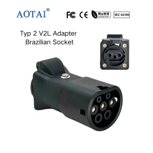 Discharge V2L Adapter 3.5KW Type2 to Brazilian Socket for BYD Geely GWM Smart#1