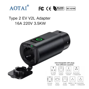 Discharge V2L Adaptor 3.5KW 16A 230V Type 2 with Schuko Socket for Geely Smart LEAPMOTOR KIA XPENG